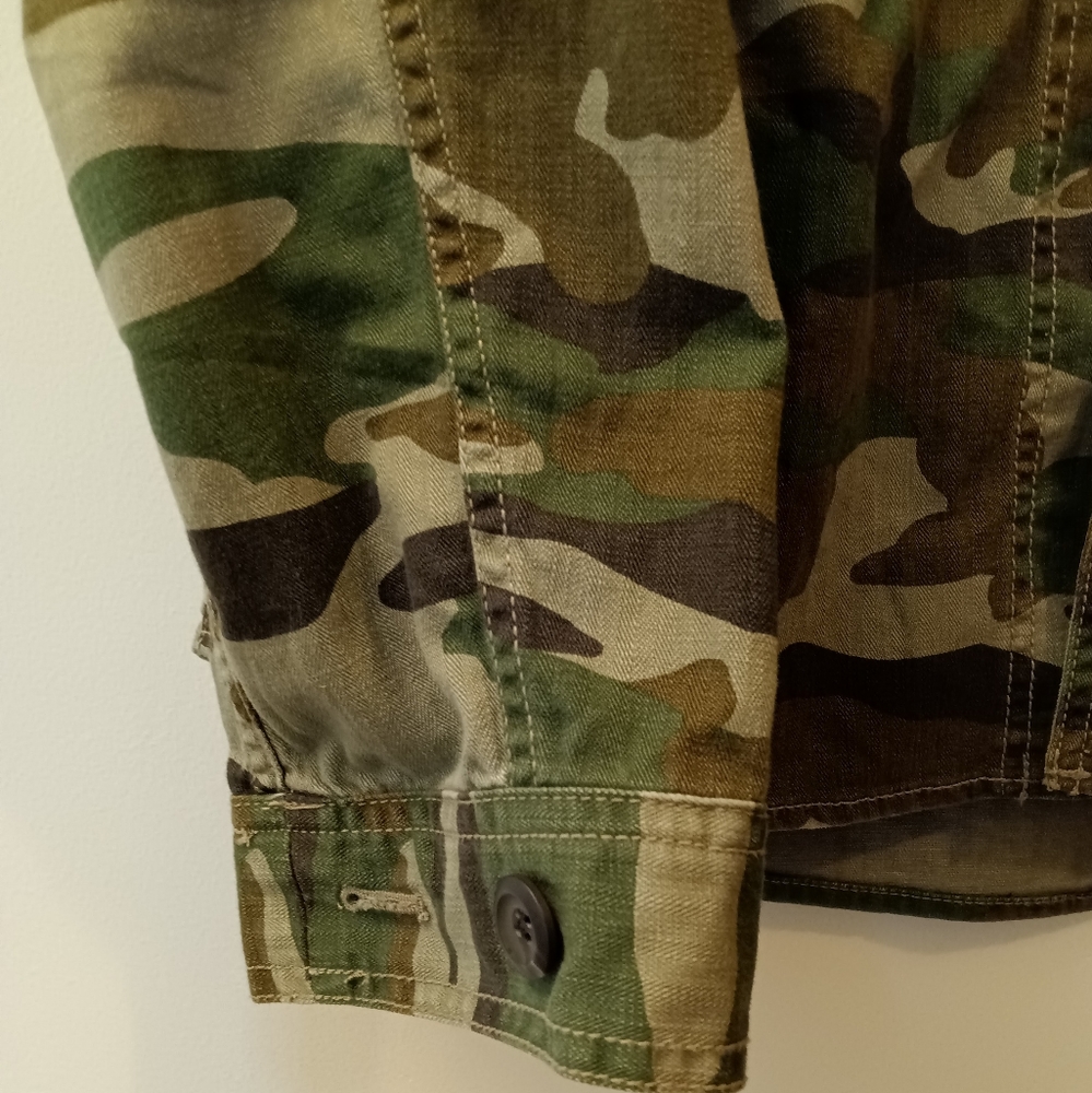 J. Crew Camoflauge Utility Jean-Style Jacket Size Large - Picture 5 of 12